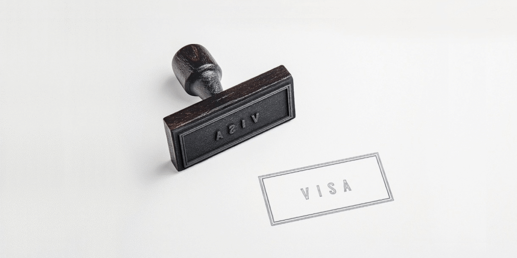 Visa stamps – representing the opportunity to live abroad through a Working Holiday visa